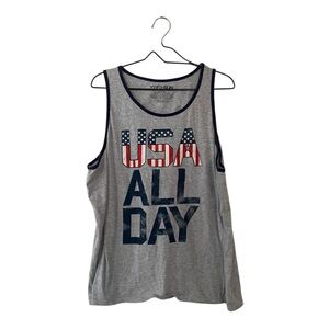 Fifth Sun Men’s Gray USA All Day Tank Top Size 2XL Fourth of July Shirt